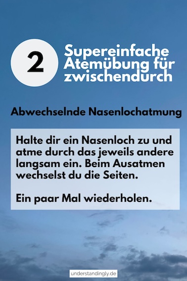 Grafik, die die eben beschriebene Atemübung noch einmal darstellt: abwechselnde Nasenlochatmung